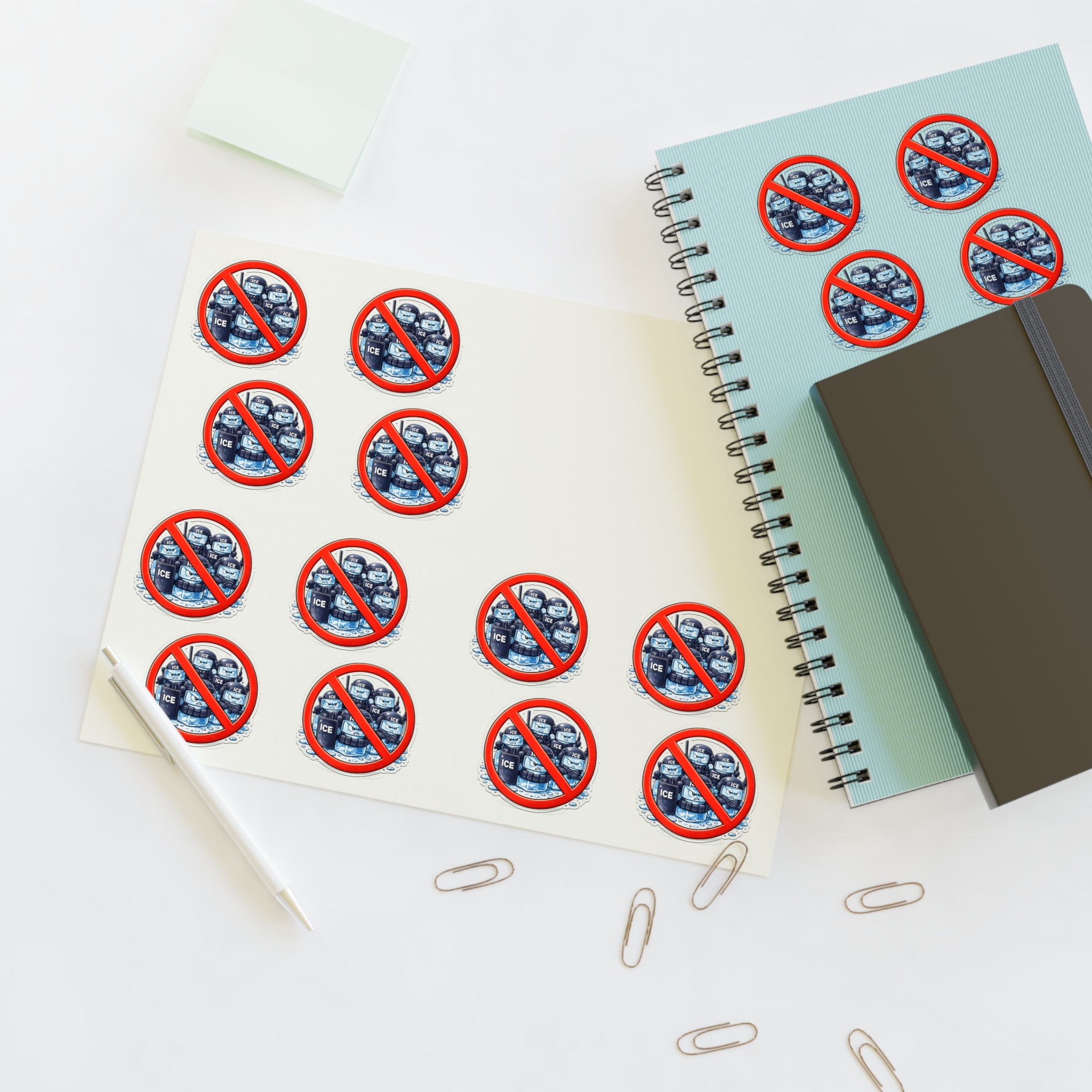 No ICE Sticker - Anti-ICE Protest Sticker Sheet - (4-Pack)