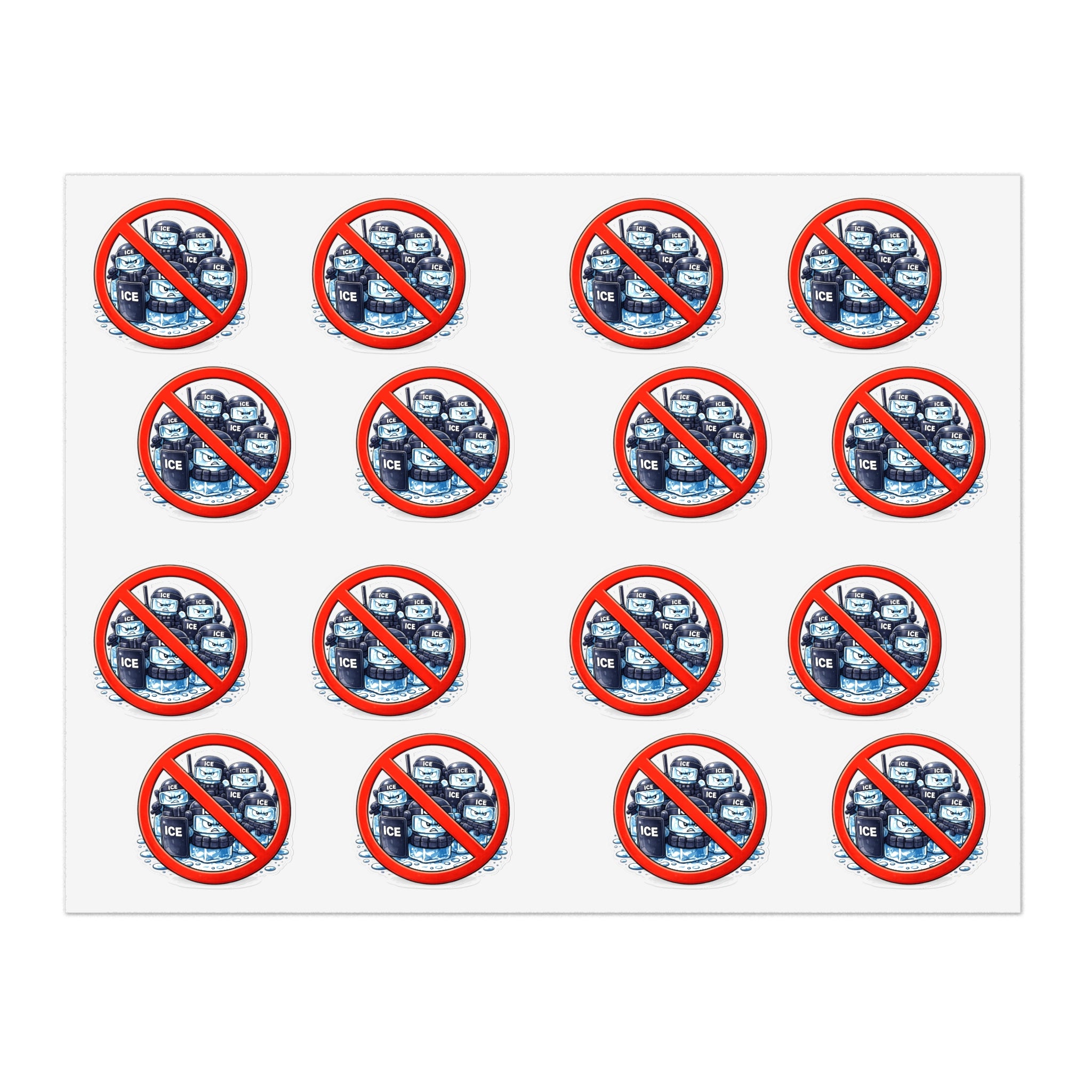 No ICE Sticker - Anti-ICE Protest Sticker Sheet - (4-Pack)