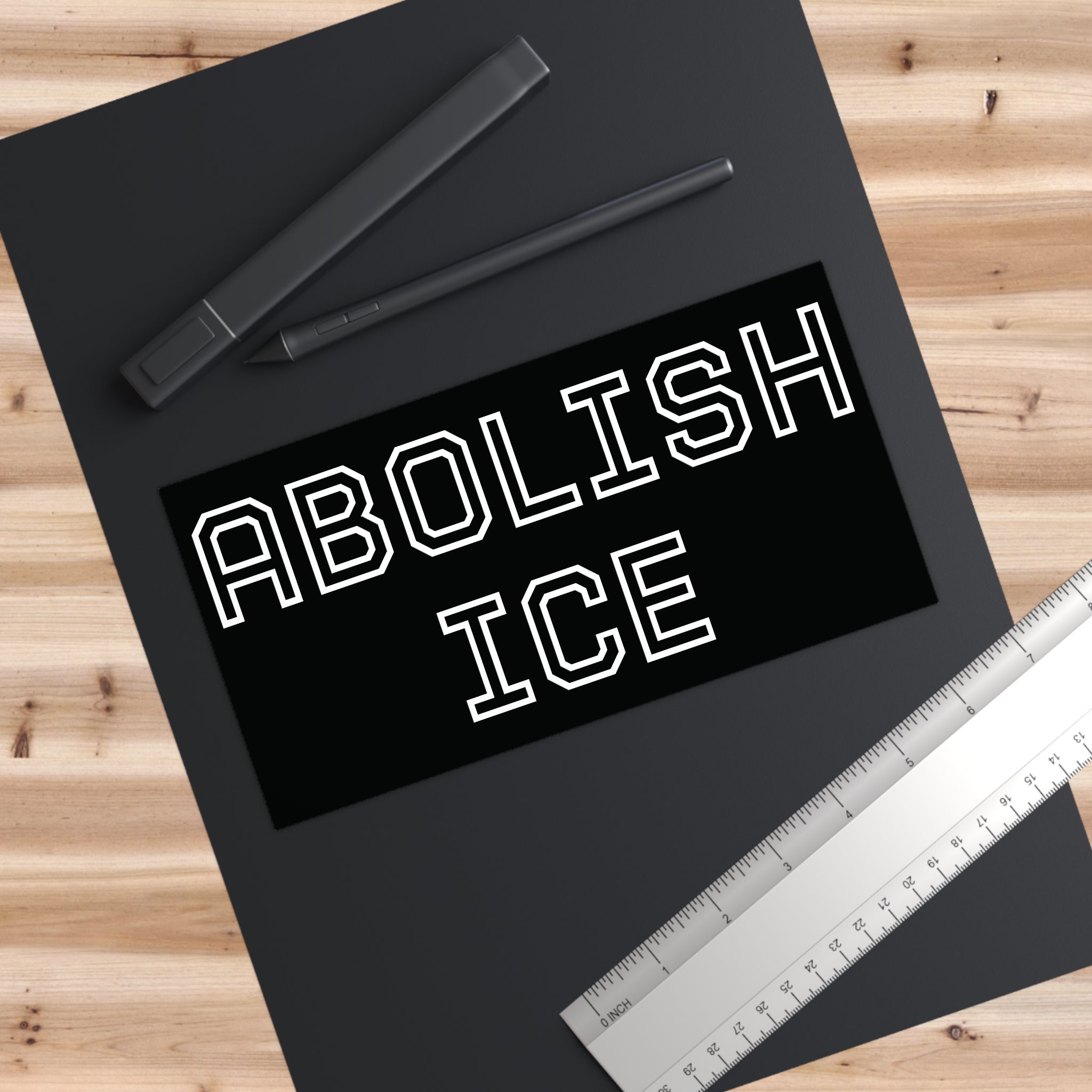 Abolish Ice - Hollow Black Bumper Sticker