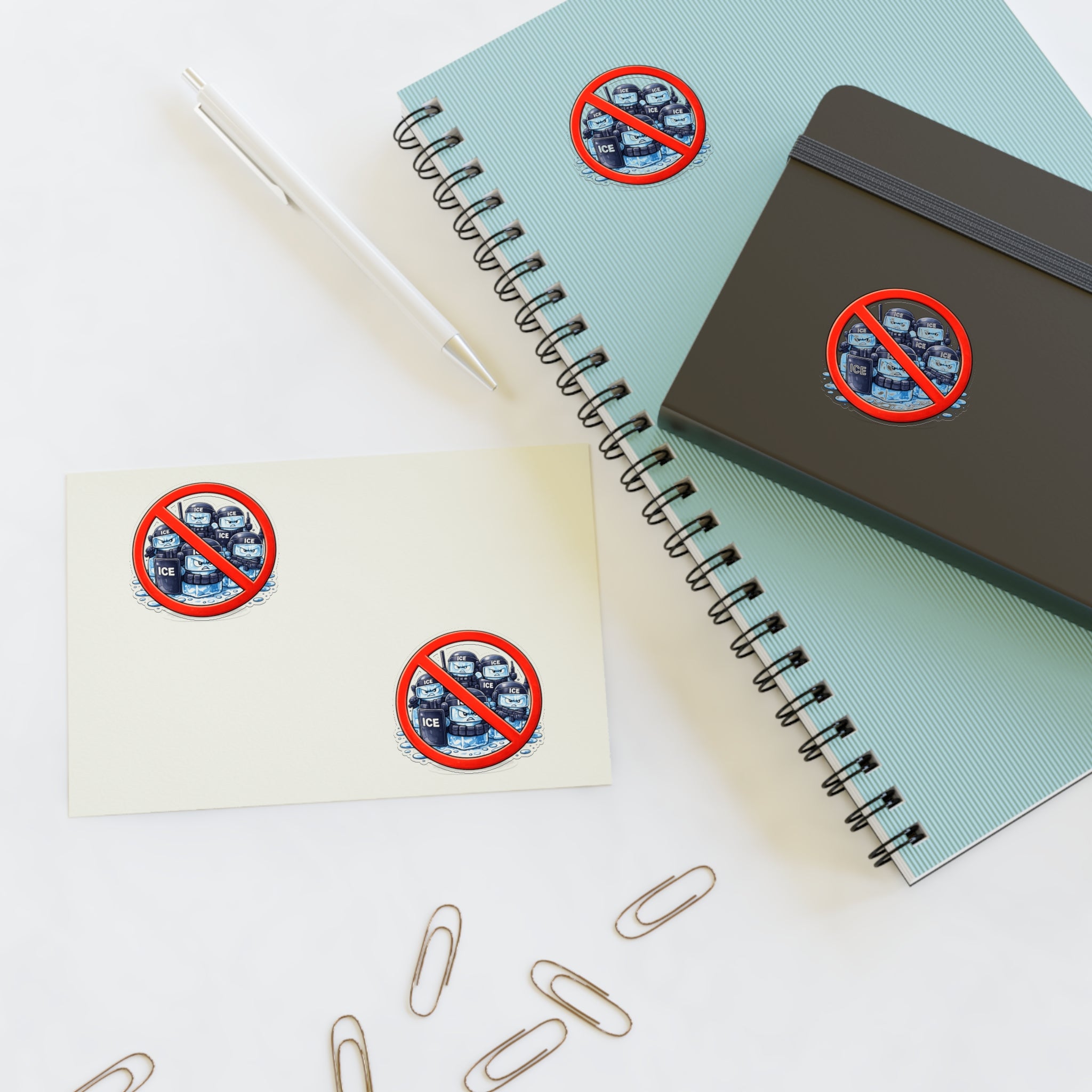 No ICE Sticker - Anti-ICE Protest Sticker Sheet - (4-Pack)