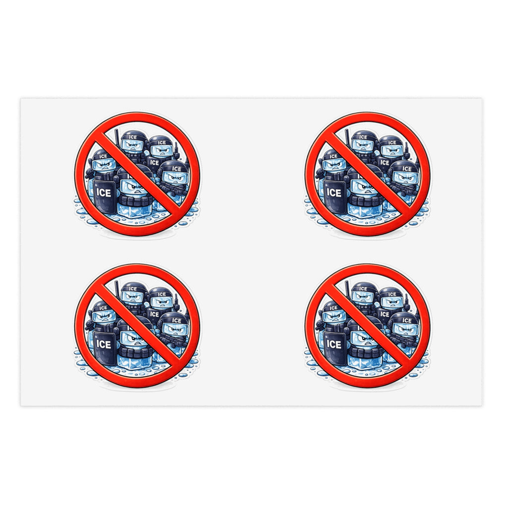 No ICE Sticker - Anti-ICE Protest Sticker Sheet - (4-Pack)