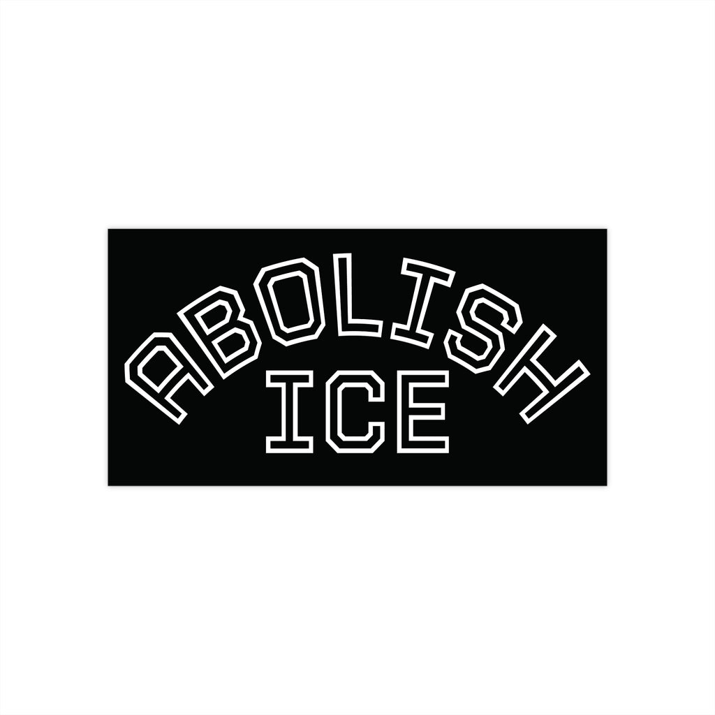 Abolish Ice Collegiate Black Bumper Sticker