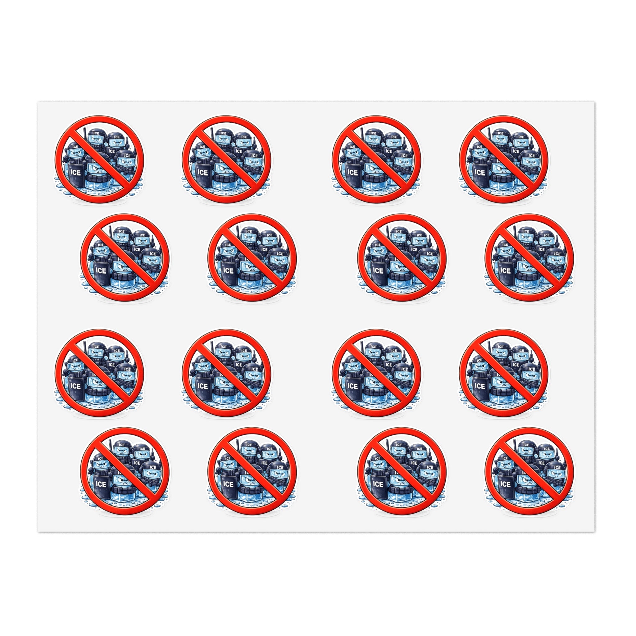 No ICE Sticker - Anti-ICE Protest Sticker Sheet - (4-Pack)