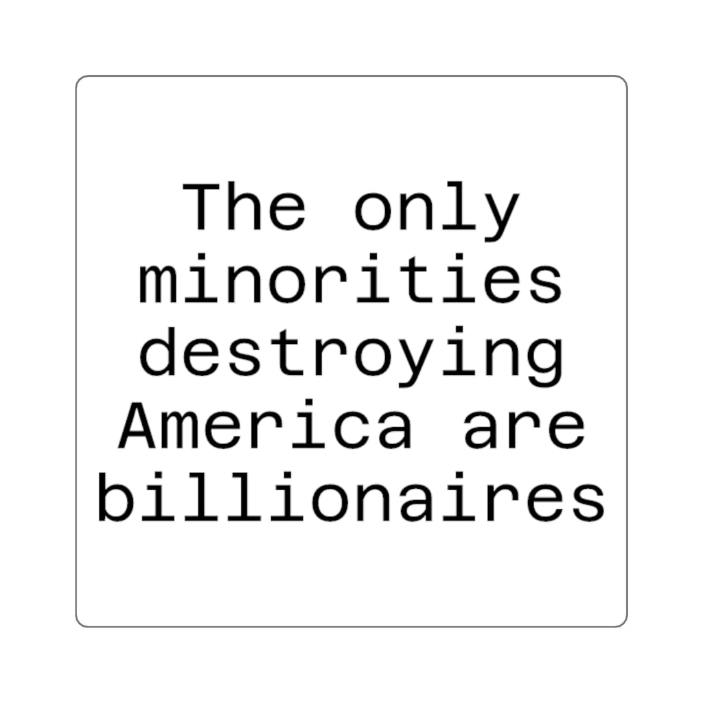 The only minorities destroying America are billionaires - White