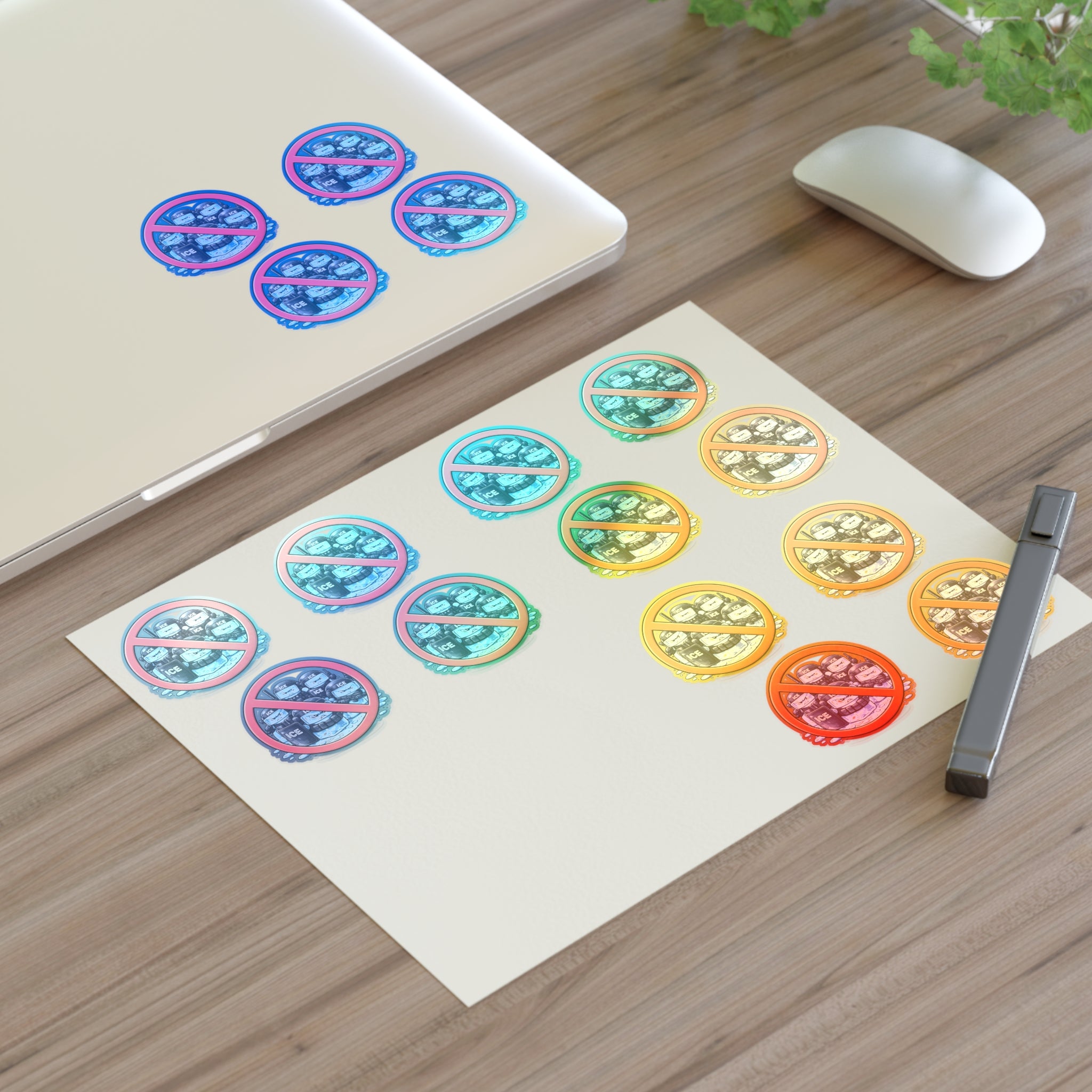 No ICE Sticker - Anti-ICE Protest Sticker Sheet - (4-Pack)